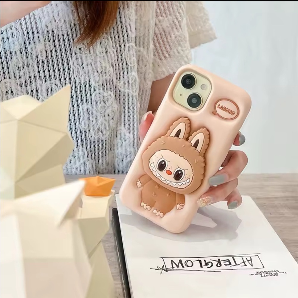 Labubu style iPhone 13 case with stand